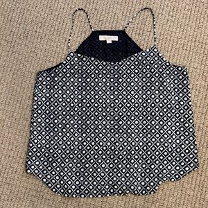 LOFT Navy & White Geometric Halter Cami
